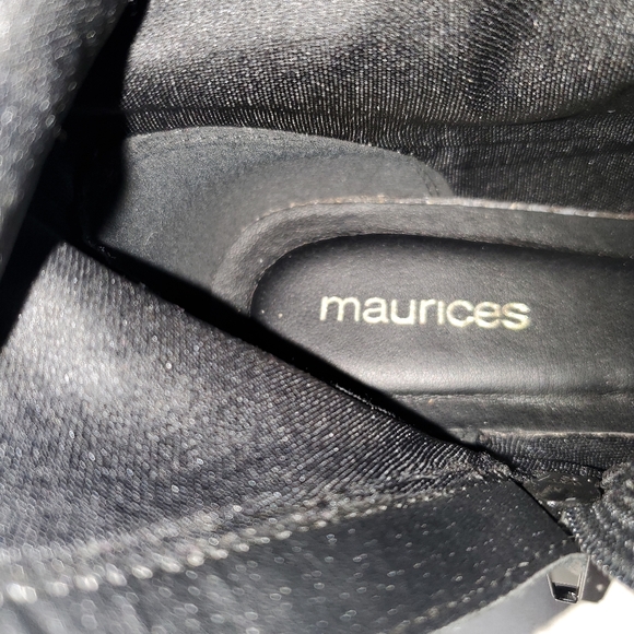 Maurices Over the Knee Boots Black Buckle Design Womens Size 6 - Picture 10 of 12